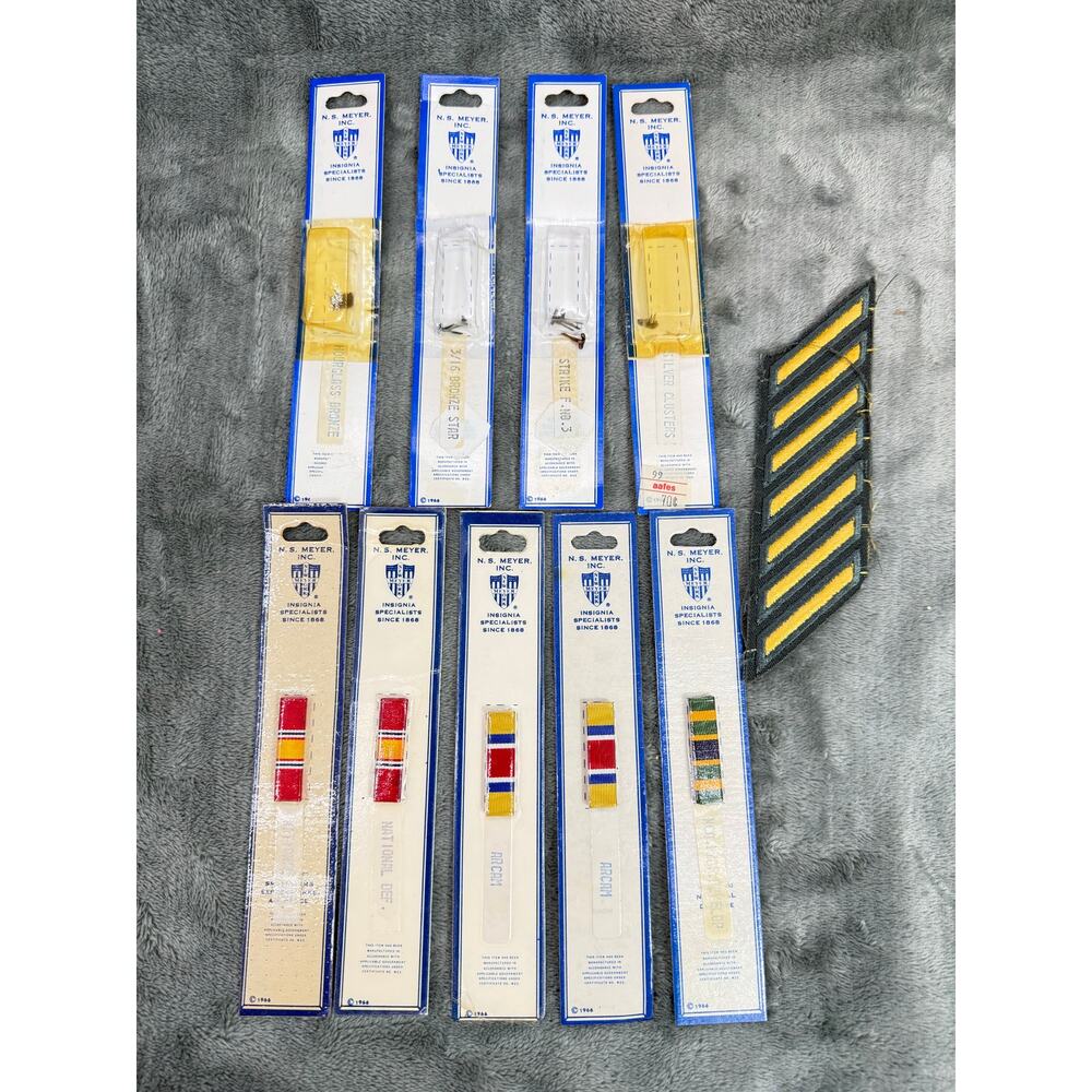 N.S. Meyer Vintage US Military Insignia Lot Ribbon Bars Bronze Stars Vietnam Era